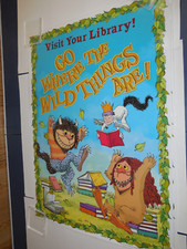 PO1 Where the Wild Things Are Reading Library Maurice Sendak 32x24 Poster Print