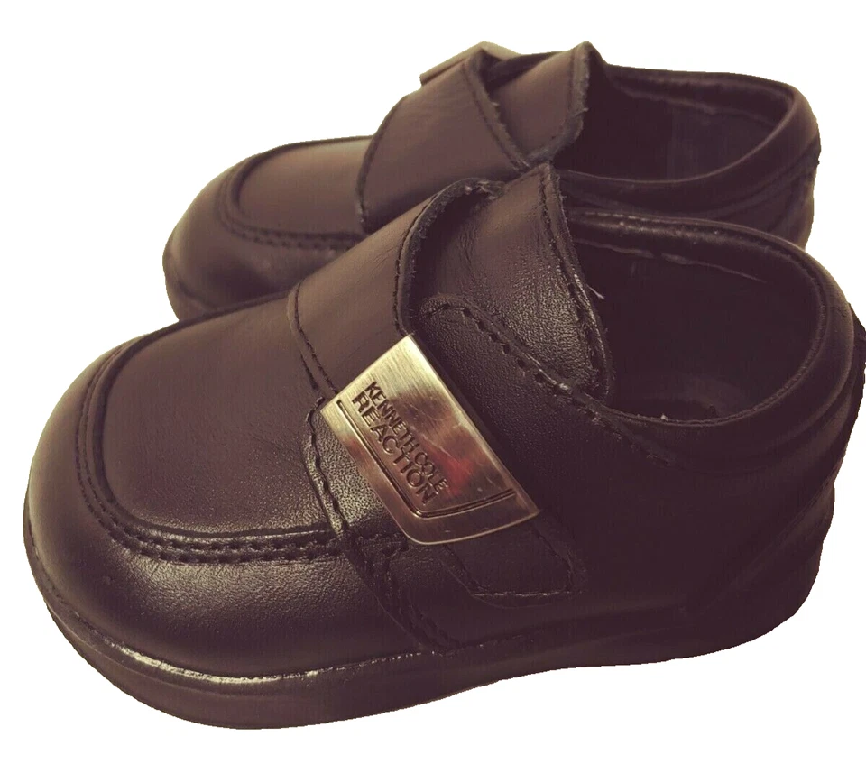 Kenneth Cole Reaction Zapatos Negro Pequeño Flex Niños Cuero Mocasín Niño Pequeño Talla 3M Foto 4 de 4