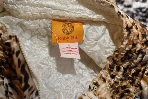 Ruby Rd Womens Micro Puffer jacket Leopard L Excellent Condition Leopard print - Picture 6 of 7
