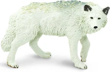 White Wolf Figurine - Realistic, Hand-Painted 3.6" Model Figure - Educational To