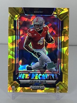 Jeremiah Smith 2025 Panini Prizm Draft Picks New Recruits Gold Ice #25 Ohio Stat