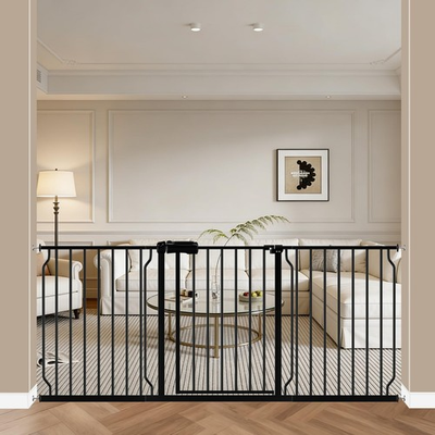 #ad WAOWAO Baby Gate 66.93 71.65 Extra Wide Pressure Mounted Walk Through Swing $206.49