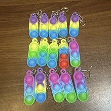 Push Pop Fidget Keychain Toy Lot Of 15