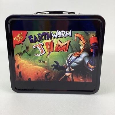 Earthworm Jim Metal Tin Lunchbox Portable Storage Container Video Game Mech 2017