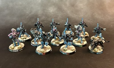 Warhammer Blood Bowl Dark Elf, Pro-Paint! Filigree Bases!!! Extras!!