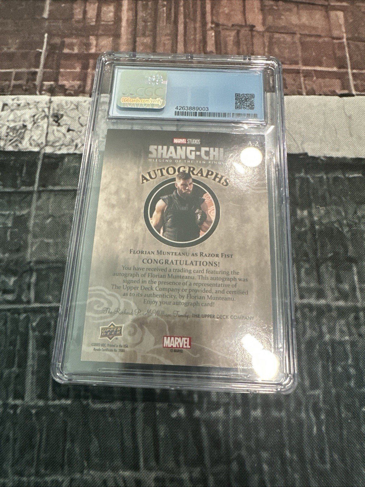 2023 Marvel Shang-Chi /The Legend of Ten Rings Florian Munteanu #A-2 Auto SGC8.5 view 2