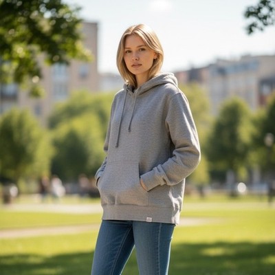 Pull&Bear LIGHT Gray Women's Hoodie