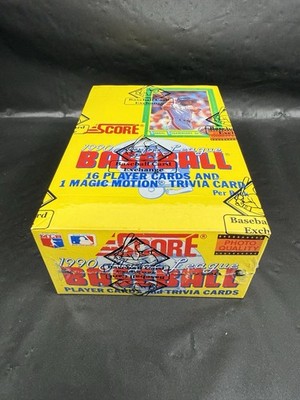 1990 Score Baseball Wax Box BBCE FASC Verified Sealed Unopened Bo Jackson B & W