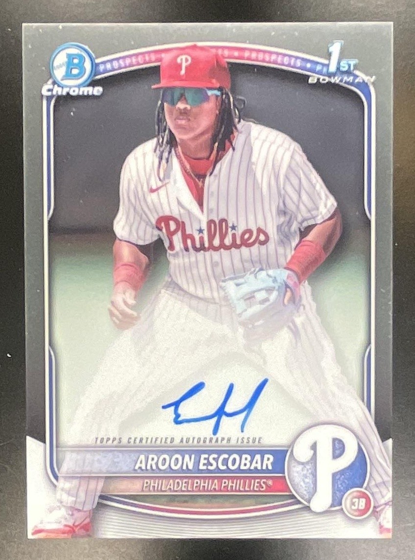 2025 Bowman Aroon Escobar #CPA-AE Chrome Auto 1st Prospect Phillies