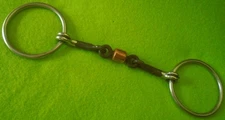 Great QUALITY Loose Ring Snaffle Bit ~5" Sweet Iron DogBone Copper Roller Mouth
