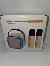 Portable Wireless Karaoke Speaker With 2 Wireless Microphones Blue