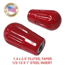 2.5" Fluted Tapered Knobs, 1/2-13 Steel Thread 1.25 Deep. Replaces Davies