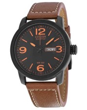 Citizen Eco Drive Quadrante Nero Pelle Marrone BM8475-26E 100M Orologio Uomo