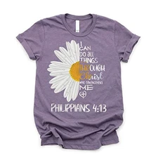 Love in Faith | I Can Do All Things Daisy | Christian T-Shirts for Women
