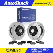 Front Rear Drilled Slotted Brake Rotors Ceramic Pads for Dodge Journey V6