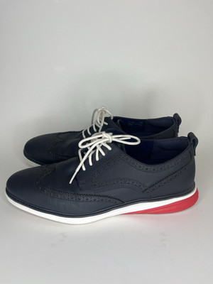 Cole Haan GrandEv.Olution Blue Shortwing Oxford Shoes Size 10.5 Shop Blue Mens Cole Haan Grand Evolution Perforated Lace Up  main image 4