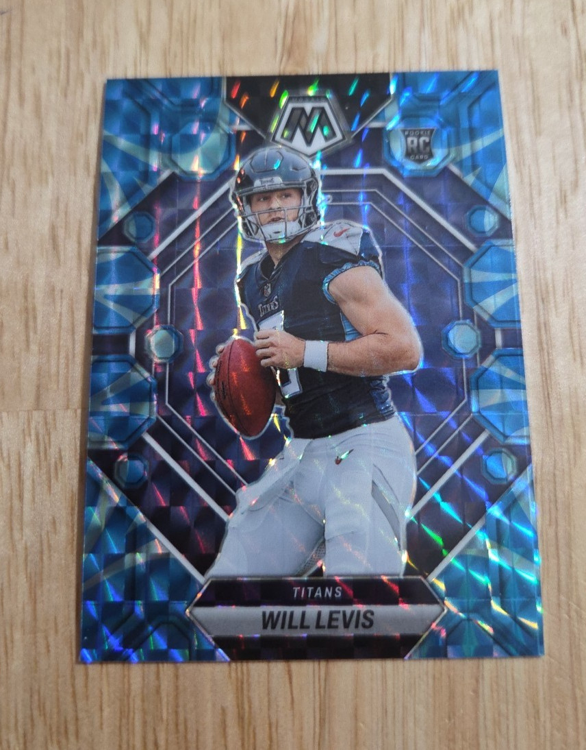 2023 Mosaic WILL LEVIS Blue Reactive Prizm #377 Rookie RC Tennessee Titans SP
