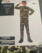 Boys Military Set: Shirt, Pants, Hat Size M 8