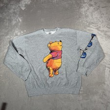 Winnie The Pooh Sweatshirt Adult Medium Gray Pullover Bear Graphic Disney