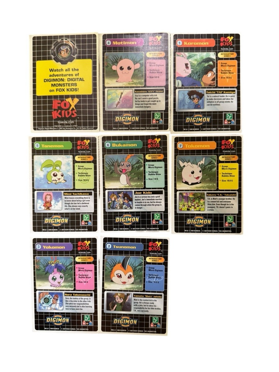 Vintage Fox Kids Promo Digimon Introductory Series Cards Lot Of 8