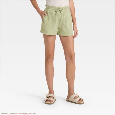 Women's High-Rise Pull-On Shorts - Universal Thread Olive Green L *SEE DEAL!!!*