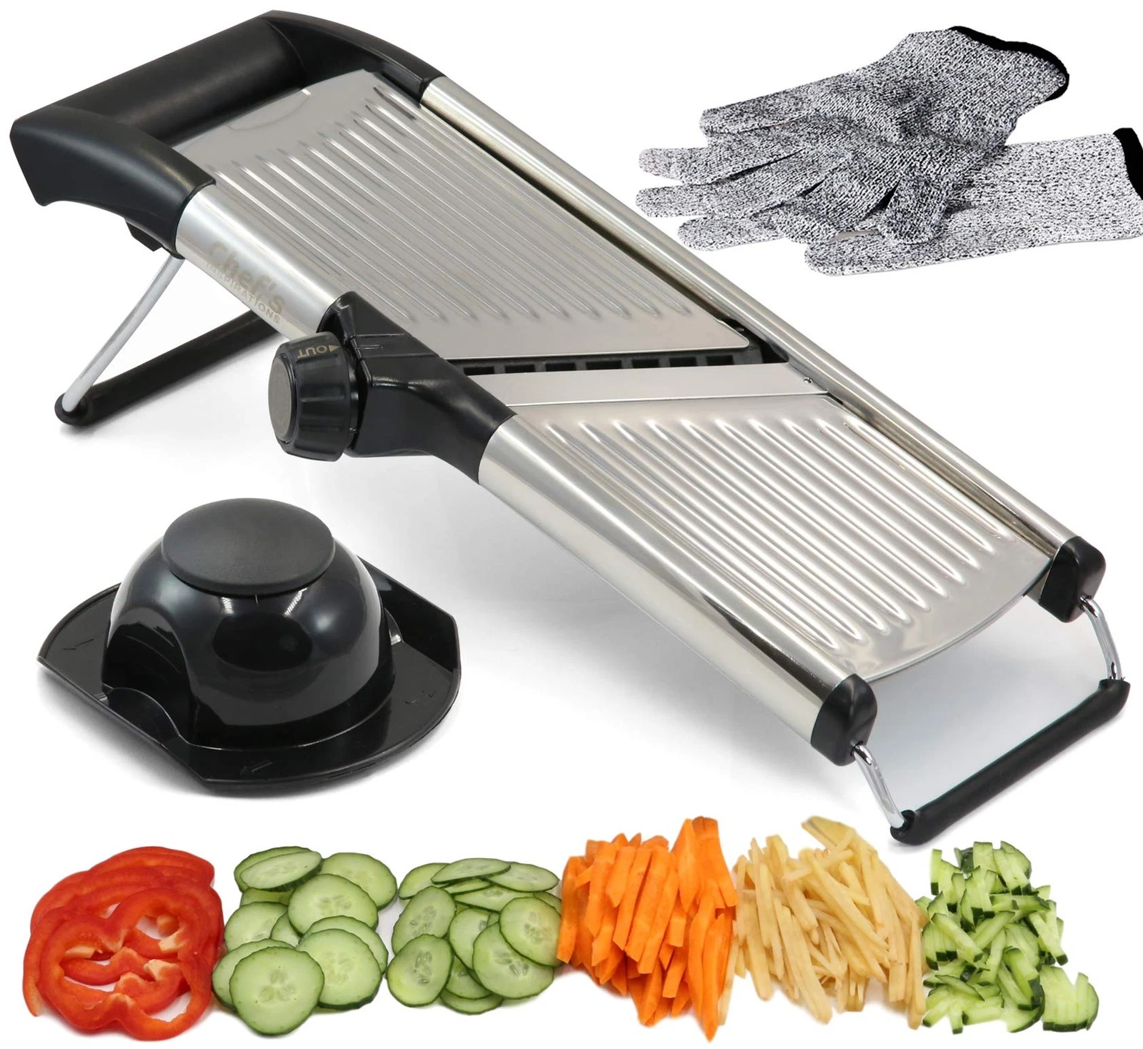 Adjustable Mandoline Vegetable Slicer by Chef's INSPIRATIONS. Stainless Steel
Opens in a new window