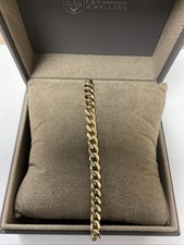 9CT GOLD CURB LINK BRACELET 7.75 INCH LONG 12.5 GRAMS