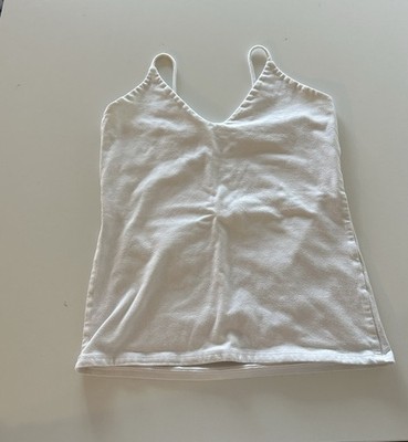 Groceries Apparel Organic Cotton Two Layer Double Lined Cami Tank White M USA