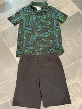 EUC Boy  s All In Motion Golf Shorts Shirt Set sz L 10/12