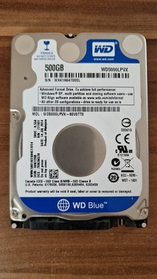 Western Digital Blue 500GB, SATA III, 2,5 Zoll Interne Festplatte (WD5000LPVX)