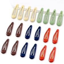 20 PCS Metal Snap Hair Clips Water Drop No Green Red brown Yellow Dark Blue