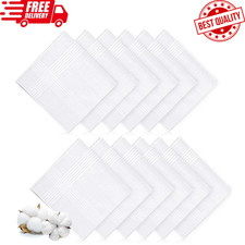 12 Pack Handkerchiefs Cotton Classic Hankies Large 16X16" Mens Hankerchief Hanky