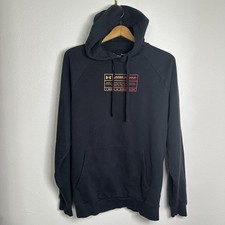 Under Armour ColdGear Hoodie Men's Large Black Pullover Logo Performance