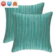 Yeiotsy Pillow Cases Blue, Pack of 2, Decorative Throw Covers Striped...