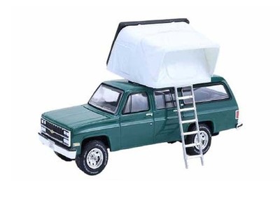 1990 Chevrolet Suburban - Green w/ Camper 1:64 Scale Model - Greenlight 38080E