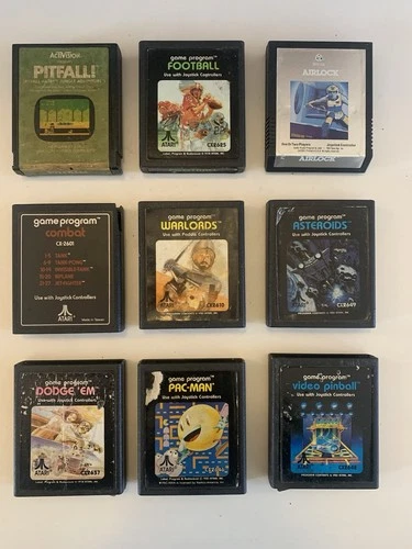 Vintage Atari Game Lot (9) Activision ~ Pac - Man ~ Asteroids ~ Free Shipping!!