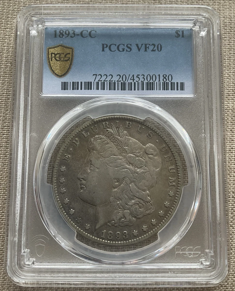 Carson City Grade VF 20 1893 Year Morgan US Dollars (1878-1921