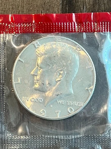 1970-D 40% SILVER Kennedy Half Unc in Mint Cello