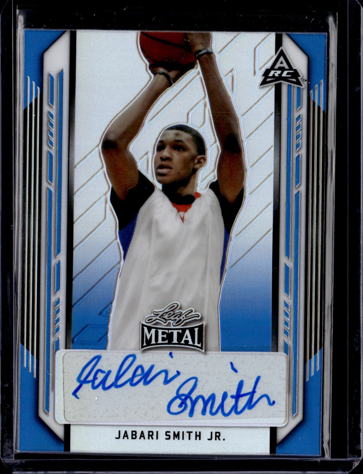2021-22 Leaf Metal #BA-JS1 Jabari Smith Jr. Blue Rainbow 21/50