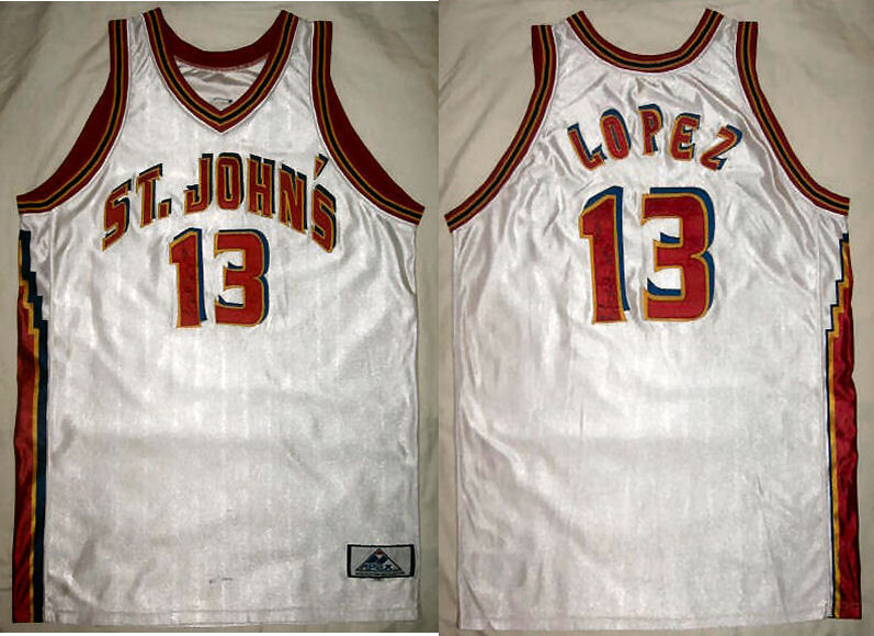 St. John's University FELIPE LOPEZ game-used Red Storm signed jersey.