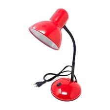 Lampada da tavolo scrivania snodabile lume porta lampadina e27 lumetto rosso