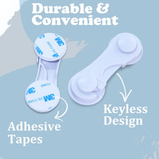 Cabinet Locks for Babies and Child Safety, 4 Pack Childproof Latches Adhesive