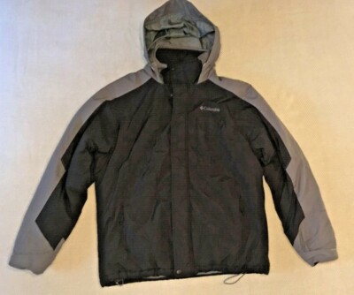 Columbia Omni Shield Mens M Black Gray Hooded Nylon Jacket Coat