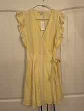 NWT Ella Moss Women's Jessie Flutter Sleeve Wrap Dress- Medium- Buy It Now
