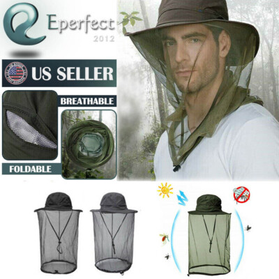 Anti-Mosquito Bug Bee Insect Head Net Hat Cap Sun Protection for Fishing Hiking