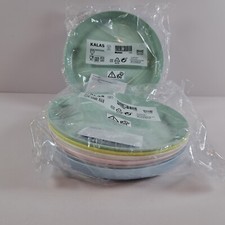 12 IKEA KALAS Food Safe Plates Plastic Baby Kid Dining Pastel Colors NEW