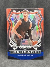 2020-2021 Panini Prizm Draft LaMelo Ball Red White & Blue Crusade Prizm RC #83