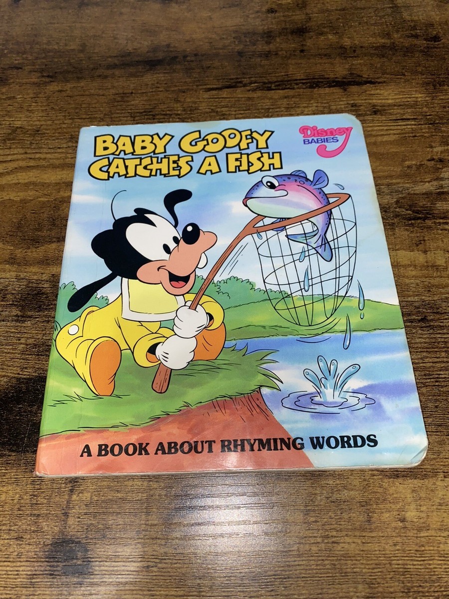 Vintage 1987 Walt Disney Baby Goofy Catches A Fish Rhyming Words