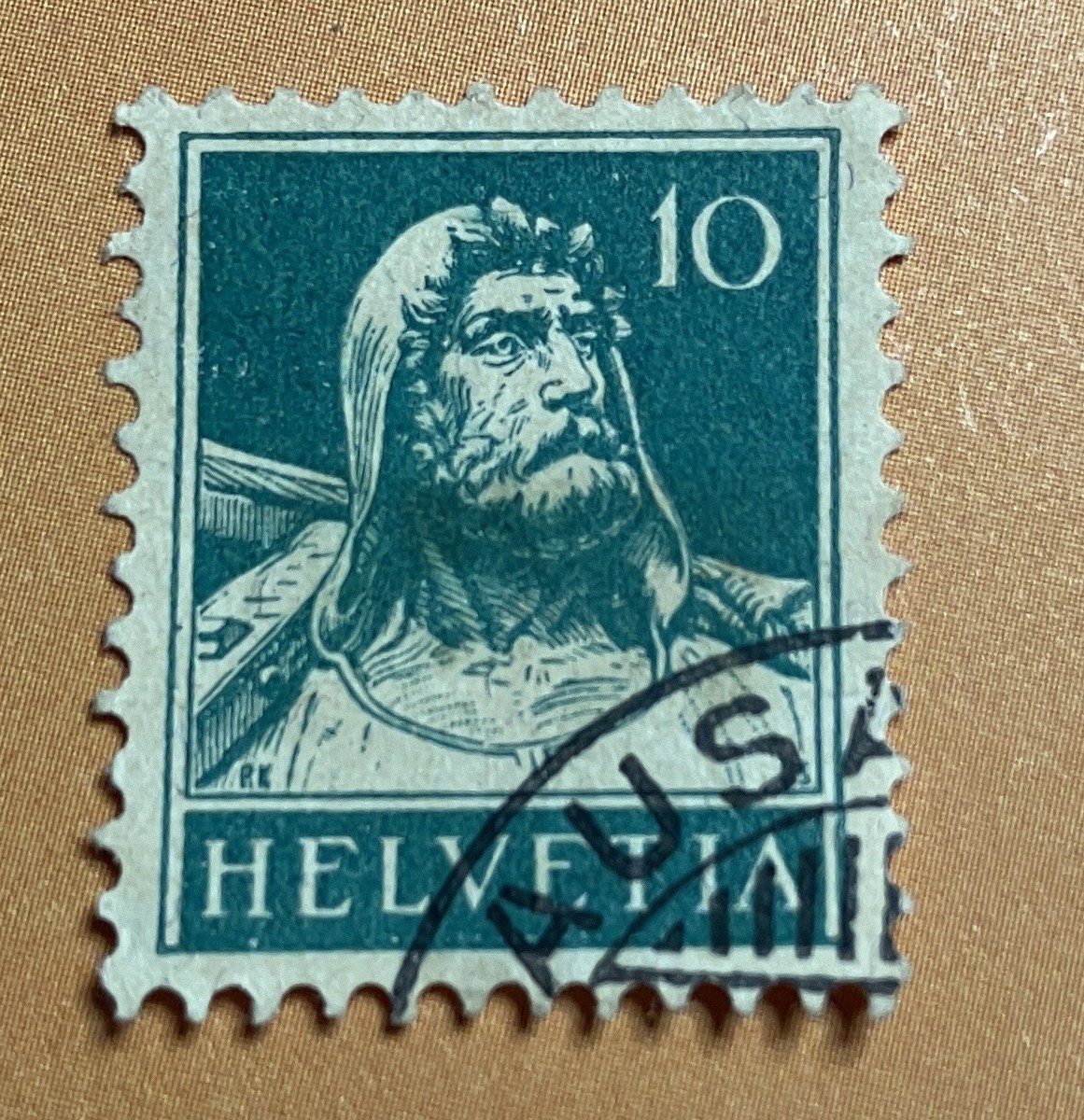 Switzerland Helvetia Stamp - 10c Green - Wilhelm / William Tell