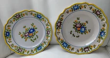 Antique Pair Of Plates Ceramic Matricardi Ascoli Piceno 2 Pcs 1900